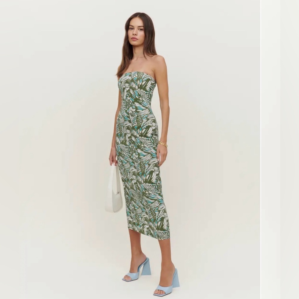 Reformation Ryden Knit Dress Green - Size L